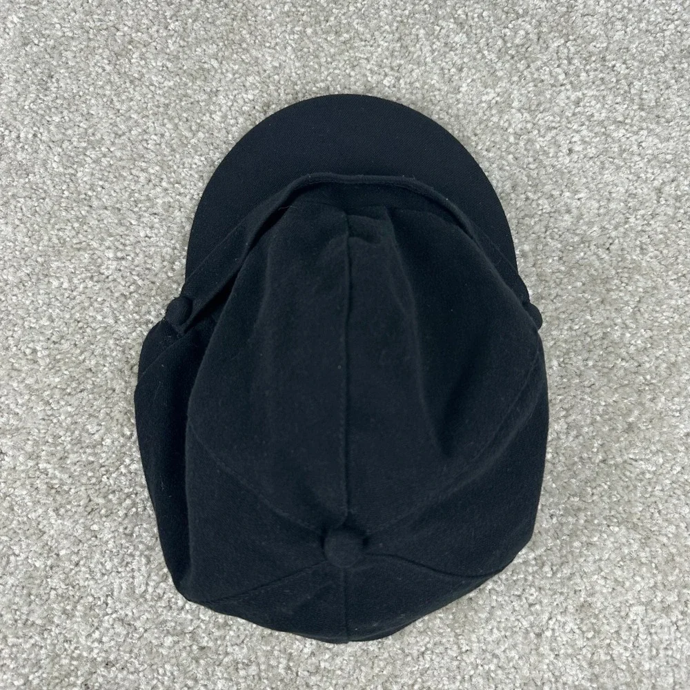 New York & Company Black Newsboy Cap Baker Boy Hat Elastic Back One Size